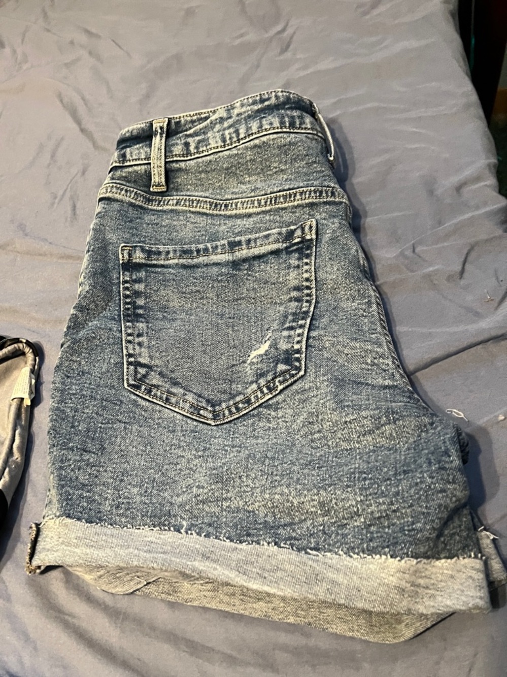 George Washed Blue High-Rise Denim Shorts